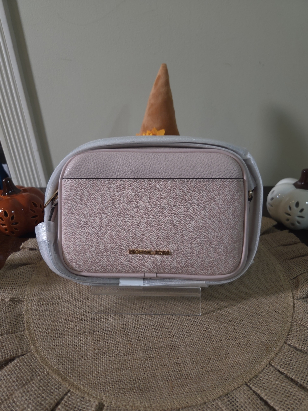 NWT Michael Kors Powder Blush Jet Set Travel Camera Crossbody